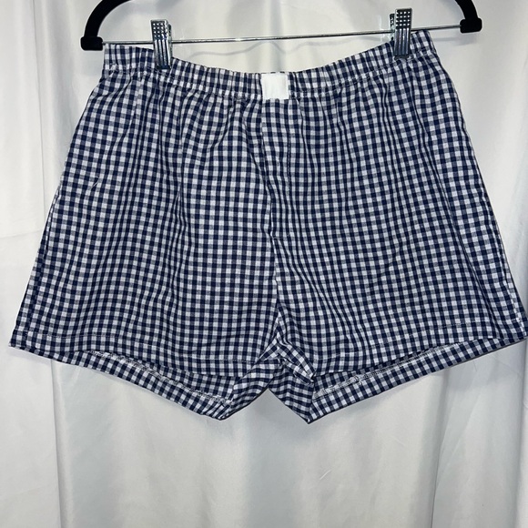 Amazon Women's Navy Gingham Pajama Shorts - Picture 3 of 5